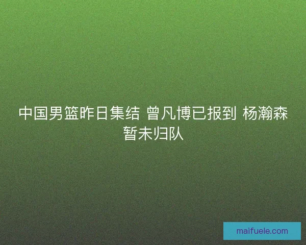 中国男篮昨日集结 曾凡博已报到 杨瀚森暂未归队 中国男篮昨日集结 曾凡博已报到 杨瀚森暂未归队